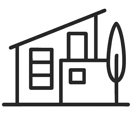 Modern townhouse icon for real estate listings and homes in Malawi for sale