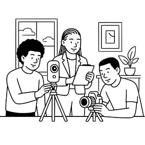 Team capturing a 360 Malawi Real estate tour inside a Malawi home
